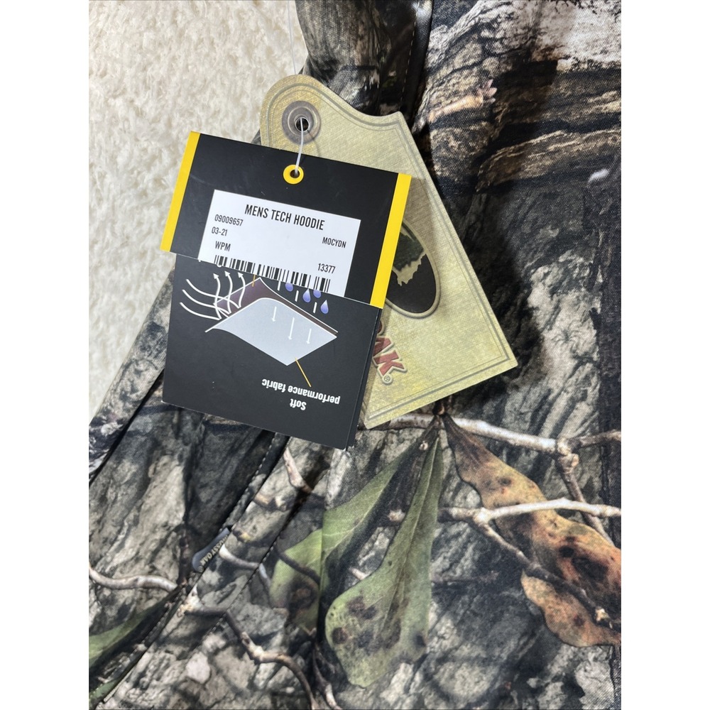 Men's Large 42/44 Mossy Oak Camo Tech Fleece Hoodie w/Face Gaiter NWT - Picture 13 of 16